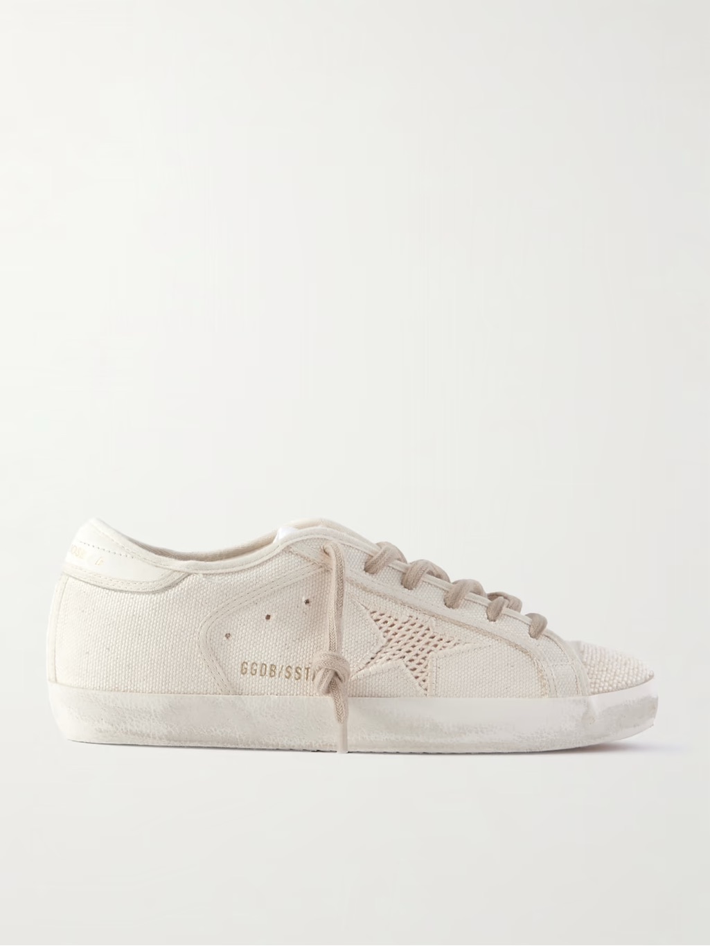 Golden Goose Superstar Sneaker Pearl Canvas/Leather Trim/Beaded Sz 39 New In Box